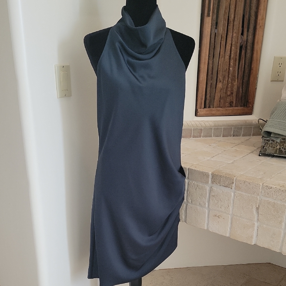 Elegant Hunter Green Halter Dress
